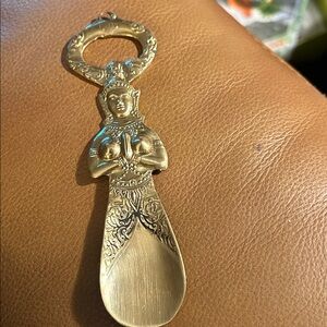 Vintage Indian Brass Shoe Horn And Bottle Opener
